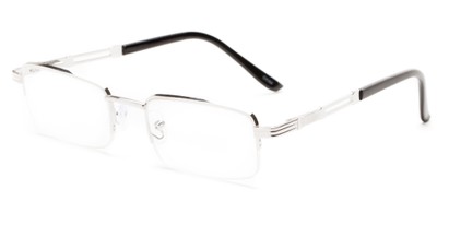 Angle of The Napolean in Silver, Women's and Men's Rectangle Reading Glasses