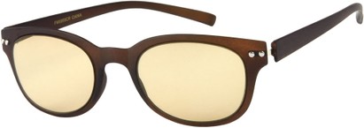 Angle of The Capitol Flexible Computer Reader in Matte Brown, Women's and Men's Retro Square Reading Glasses