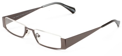 Angle of The Jamestown in Grey, Women's and Men's Rectangle Reading Glasses