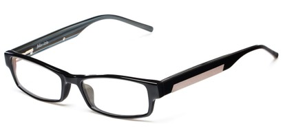 Angle of The Hawthorne Customizable Reader in Black, Women's and Men's Rectangle Reading Glasses