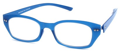 Angle of The Dublin Flexible Reader in Blue, Women's and Men's Square Reading Glasses