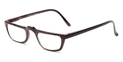 Angle of The Milton in Red Speckled, Women's and Men's Rectangle Reading Glasses