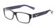 Angle of The Parker Bifocal in Blue and Purple, Women's and Men's Retro Square Reading Glasses