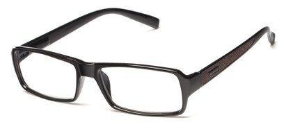 Angle of The Executive in Black/Brown, Men's Rectangle Reading Glasses