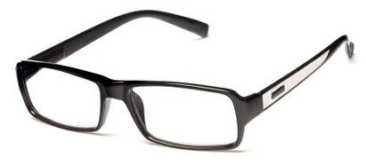 Angle of The Executive in Black/White, Men's Rectangle Reading Glasses