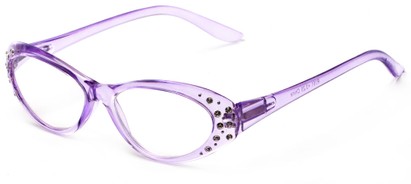 Angle of The Cordial in Purple, Women's Cat Eye Reading Glasses