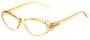 Angle of The Cordial in Orange, Women's Cat Eye Reading Glasses