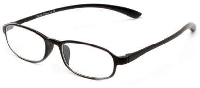 Angle of The Glaze Flexible Reader in Black, Women's and Men's Oval Reading Glasses