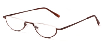 Angle of The Lynwood in Brown, Women's and Men's Round Reading Glasses