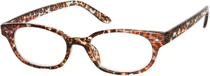 Angle of The Seymour in Pink/Brown Leopard, Women's Cat Eye Reading Glasses