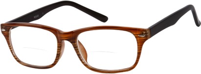 Angle of The Williamsburg Bifocal in Red Stripe, Women's and Men's Retro Square Reading Glasses