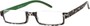 Angle of The Barlow in Green Tortoise, Women's Rectangle Reading Glasses