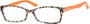 Angle of The Sassy in Leopard/Orange, Women's Rectangle Reading Glasses