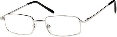 Angle of The Dudley in Silver, Women's and Men's Rectangle Reading Glasses