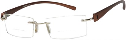 Angle of The Composer Bifocal in Bronze, Women's and Men's Rectangle Reading Glasses