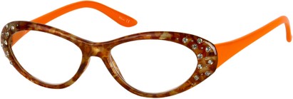 Angle of The Annabelle in Orange/Tortoise, Women's Cat Eye Reading Glasses