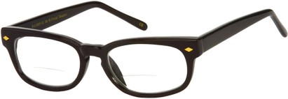 Angle of The Britton Bifocal in Black, Women's and Men's Retro Square Reading Glasses
