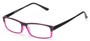 Angle of The Drew in Black/Hot Pink, Women's and Men's Rectangle Reading Glasses