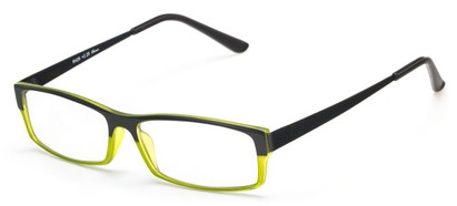Angle of The Drew in Black/Olive Green, Women's and Men's Rectangle Reading Glasses