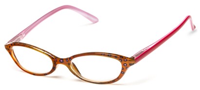 Angle of The Abigail in Brown/Pink, Women's Cat Eye Reading Glasses