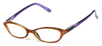 Angle of The Abigail in Brown/Purple, Women's Cat Eye Reading Glasses