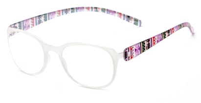 Angle of The Leigh in Clear Multi, Women's Square Reading Glasses