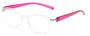 Angle of The Tangerine Flexible Reader in Clear/Pink, Women's and Men's Oval Reading Glasses