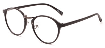 Angle of The Rory in Matte Black, Women's and Men's Round Reading Glasses