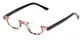 Angle of The Rita in Red Stripe/Black, Women's Oval Reading Glasses