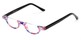 Angle of The Rita in Pink Stripe/Black, Women's Oval Reading Glasses