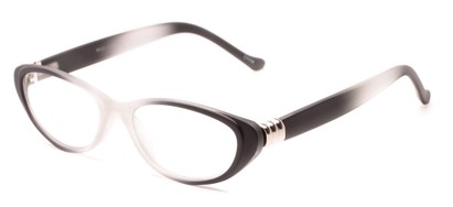 Angle of The Sapphire in Black/Clear Fade, Women's Cat Eye Reading Glasses