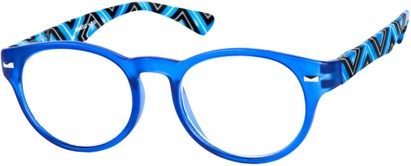 Angle of The Florence in Blue Multi, Women's and Men's Round Reading Glasses