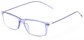 Angle of The Pizzelle Flexible Reader in Purple, Women's and Men's Rectangle Reading Glasses