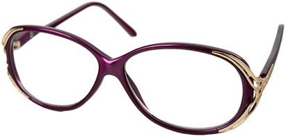 Angle of The Ruthie in Purple, Women's Round Reading Glasses