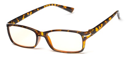 Angle of The Chairman Computer Reader in Glossy Tortoise, Women's and Men's Rectangle Reading Glasses