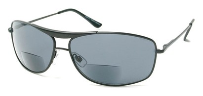 Angle of The Melbourne Bifocal Reading Sunglasses in Matte Black, Women's and Men's Aviator Reading Sunglasses