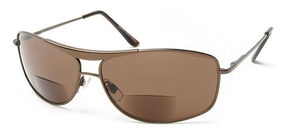 Angle of The Melbourne Bifocal Reading Sunglasses in Bronze, Women's and Men's Aviator Reading Sunglasses