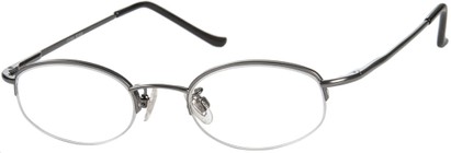 Angle of The Biltmore in Grey, Women's and Men's Oval Reading Glasses