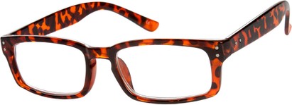 Angle of The Auckland in Brown Tortoise, Women's and Men's Rectangle Reading Glasses