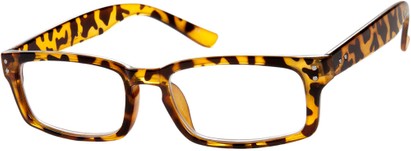 Angle of The Auckland in Tan Tortoise, Women's and Men's Rectangle Reading Glasses
