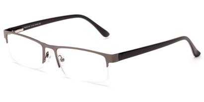 Angle of The Asher in Grey/Black, Women's and Men's Rectangle Reading Glasses