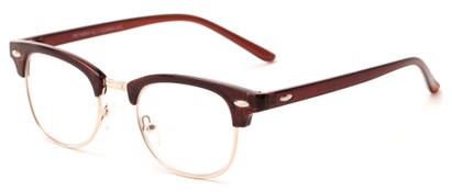 Angle of The Fern in Glossy Brown/Gold, Women's and Men's Browline Reading Glasses