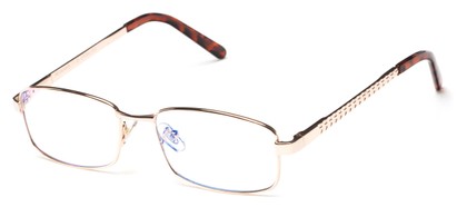 Angle of The Benedict Computer Reader in Dark Gold, Women's and Men's Rectangle Reading Glasses