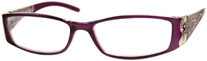 Angle of The Connie in Purple, Women's Rectangle Reading Glasses