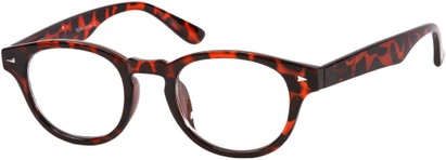 Angle of The Clay in Brown Tortoise, Women's and Men's Round Reading Glasses