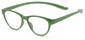 Angle of The Shawna Flexible Hanging Reader in Green, Women's Cat Eye Reading Glasses