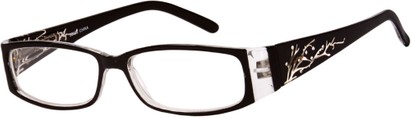 Angle of The Camille in Black, Women's Rectangle Reading Glasses