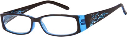 Angle of The Camille in Blue, Women's Rectangle Reading Glasses
