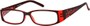 Angle of The Camille in Red, Women's Rectangle Reading Glasses