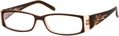 Angle of The Camille in Brown, Women's Rectangle Reading Glasses